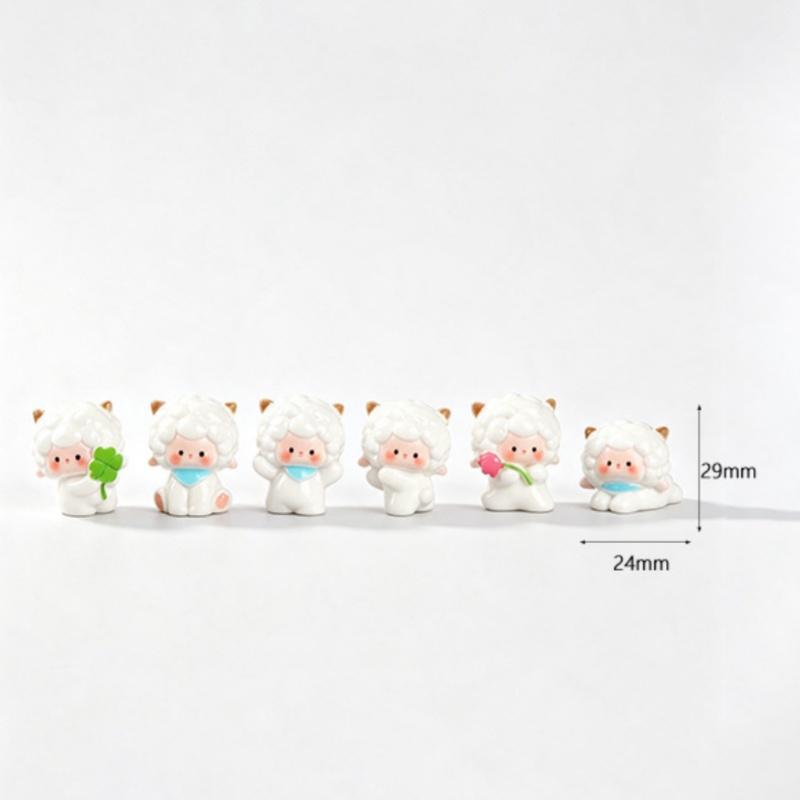 Miniature Fairy Garden Sheep Lamb Accessories 5/6Pcs Cute Ornaments for DIY Micro Landscape Home Yard Decor