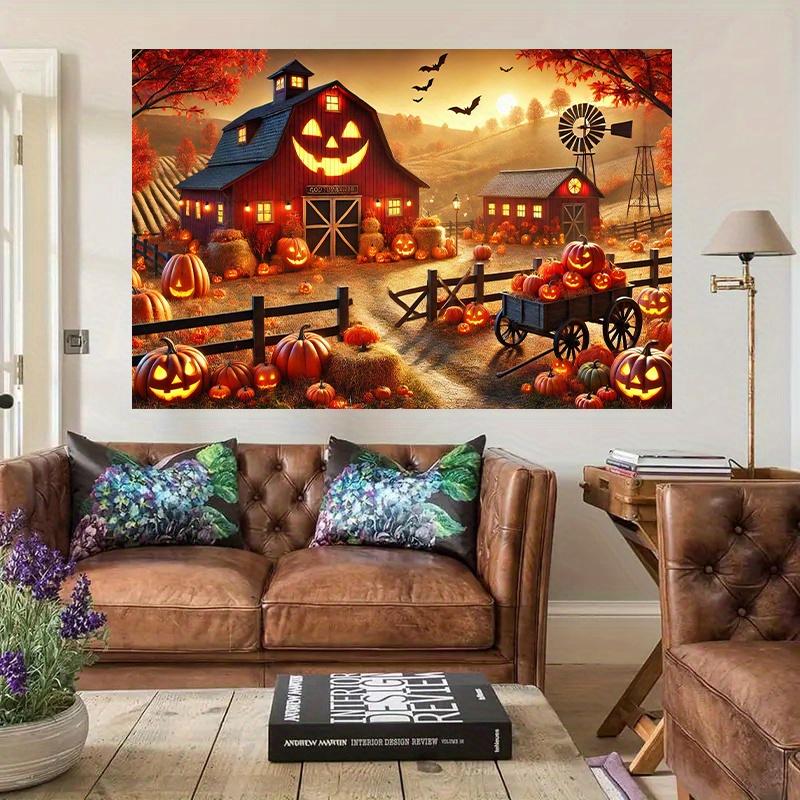 2D Plane, 1 Piece of Autumn Harvest Season Pumpkin Farm, Suitable for Living Room, Office, Family and Outdoor Decoration