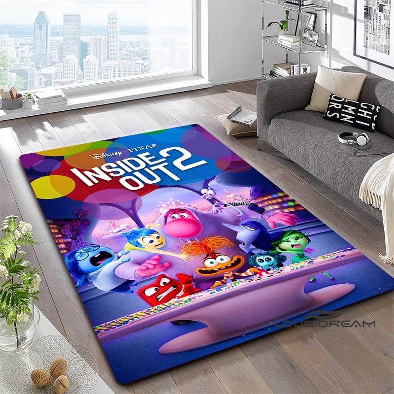 2026 New Inside Out 2 Cartoon Print Rug, Bedroom/Living Room Floor Mat, Large-Area Home Decor Anti-Slip Mat