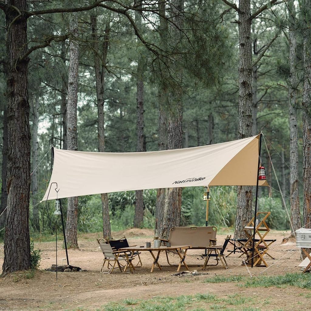 Naturehike Cotton Cloth TC Material Awning Tarp Waterproof Tarp Sunscreen Tear Resistant Durable Lightweight Portable Waterproof Shade Camping Hiking