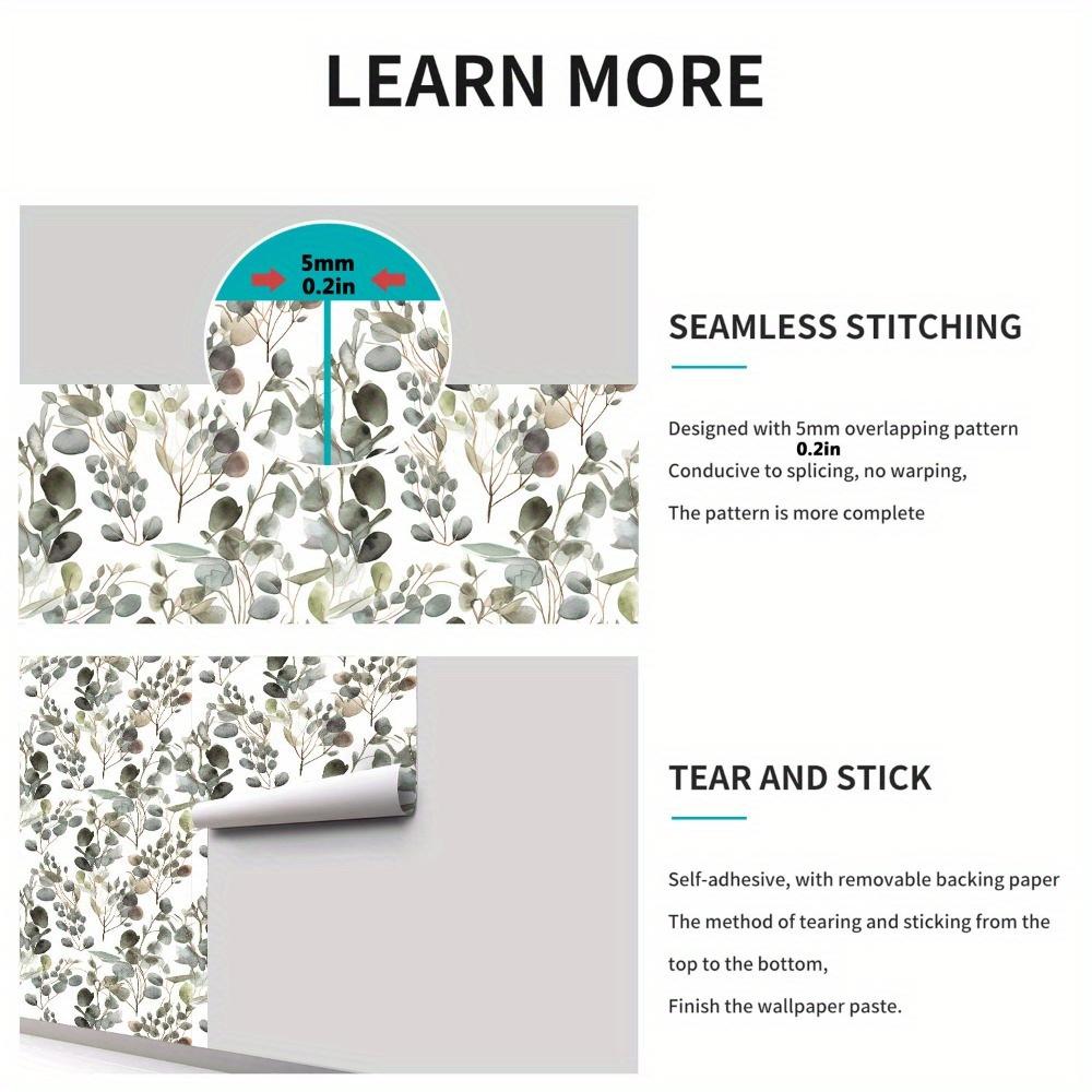 1roll Flower Waterproof Wallpaper Self-adhesive Peel and Stick Contact Light Color Wall Sticker Resistant Oil-proof Vintage Wall Paper