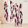 Women Plus Size Two Piece Set Round Neck Sleeveless Bodycon Dress Three Quarter Sleeve Open Cardigan Printed
