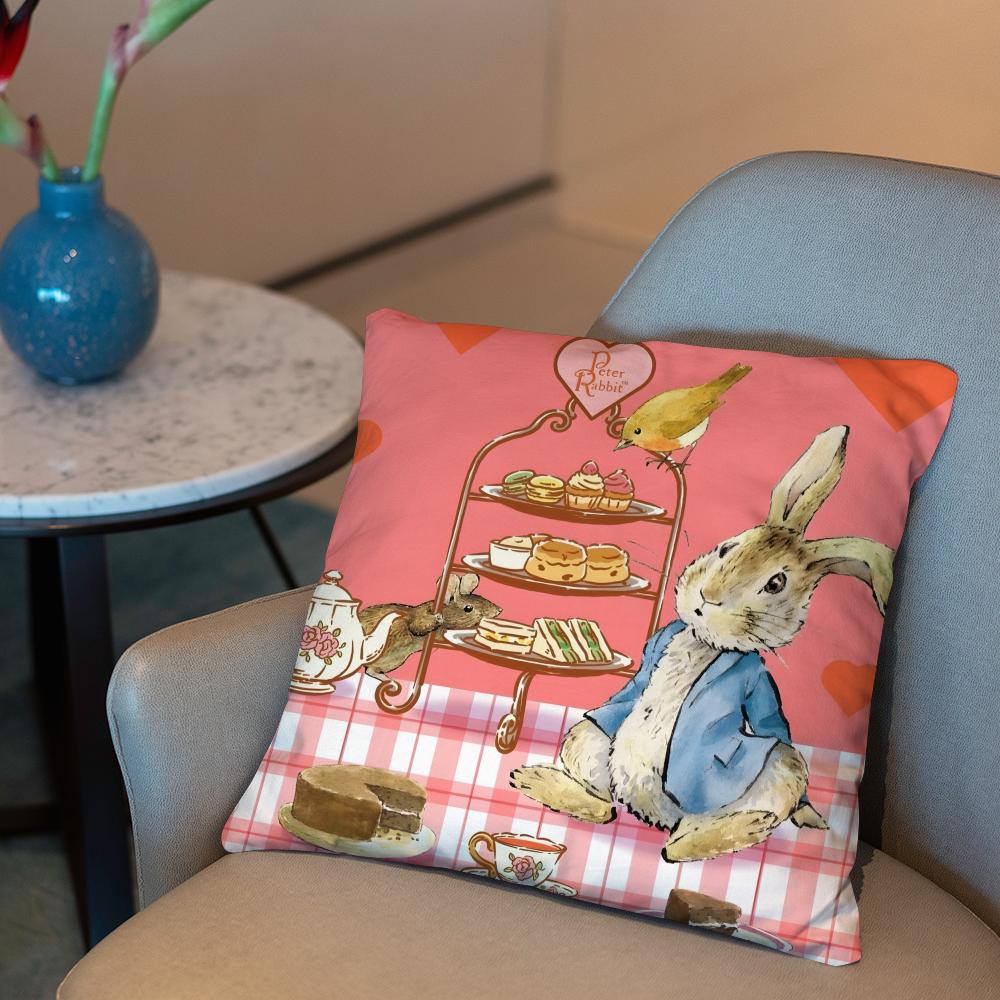 P-Peter Rabbit printing Cushion Cover 2-in-1 Reversible Plush Pillow Cover | Car/Sofa/Bed | Perfect Gift