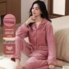 Women's Coral Fleece Long Bathrobe - 2025 Autumn/Winter, Warm & Simple Solid Color Homewear