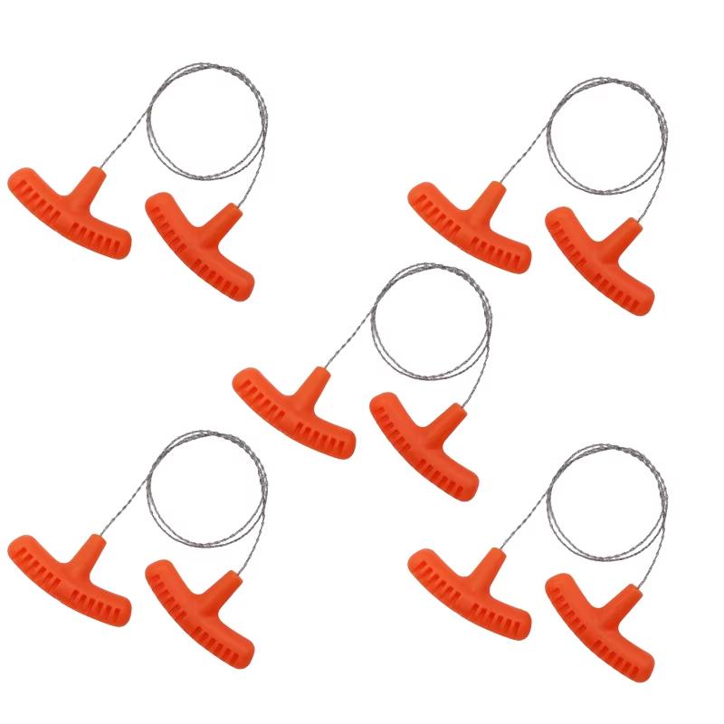 High-quality Multi-purpose Mini Pocket Wire Saw Stainless Steel Wire Saw Orange Outdoor Camping Emergency Survival Gear Tools