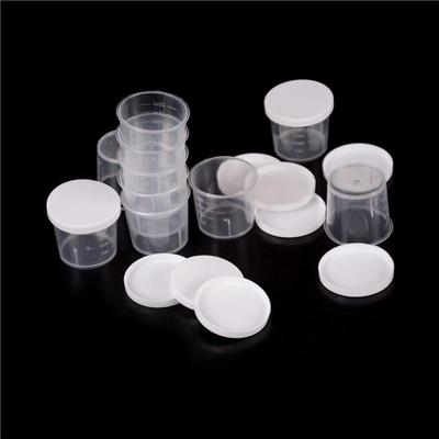10 pezzi 20 ml tazze di misurazione per liquidi in plastica contenitore di misurazione con tappo