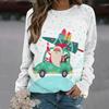 Womens Christmas Elk Print Crewneck Sweatshirt Casual Long Sleeve Top