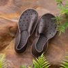 Mocassins ajourés en cuir véritable Rétro Respirants à semelles plates souples Chaussures à enfiler pour femmes