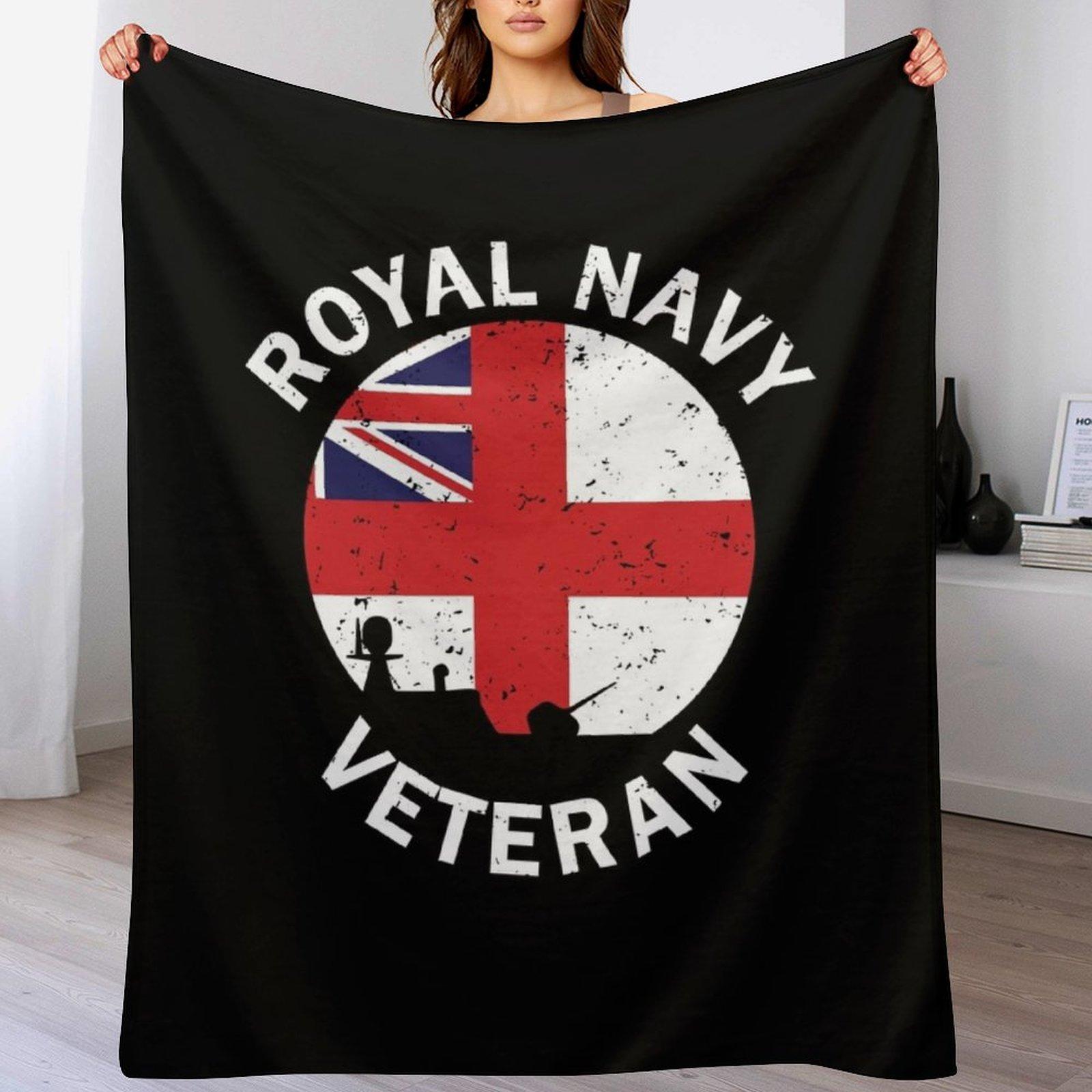 Creative Homewares Unisex White Royal Navy Veteran Throw Blanket Spring Fall Cozy Throw Blanket For Couch