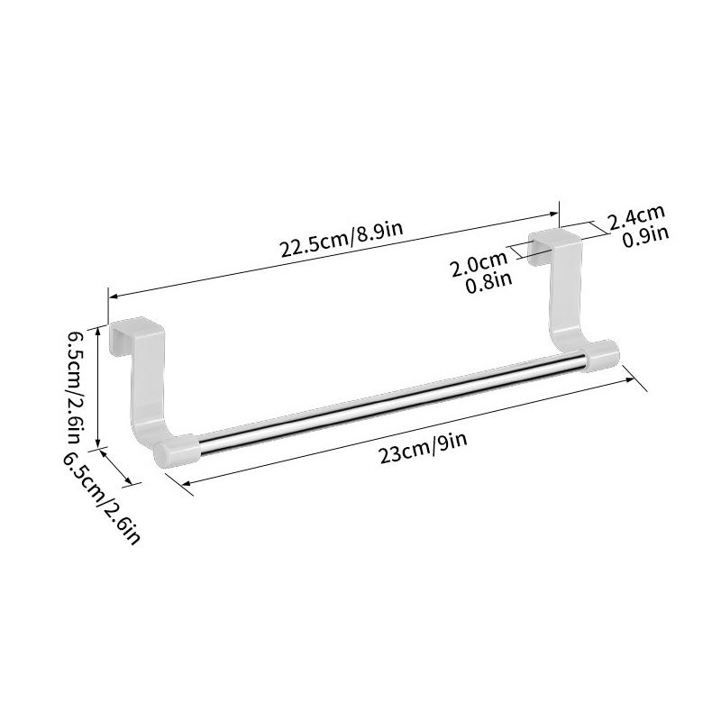 Towel Rack Over Door Stainless Steel Towel Bar Storage Organizer Bathroom Kitchen Cabinet Door Hanging Towel Rack