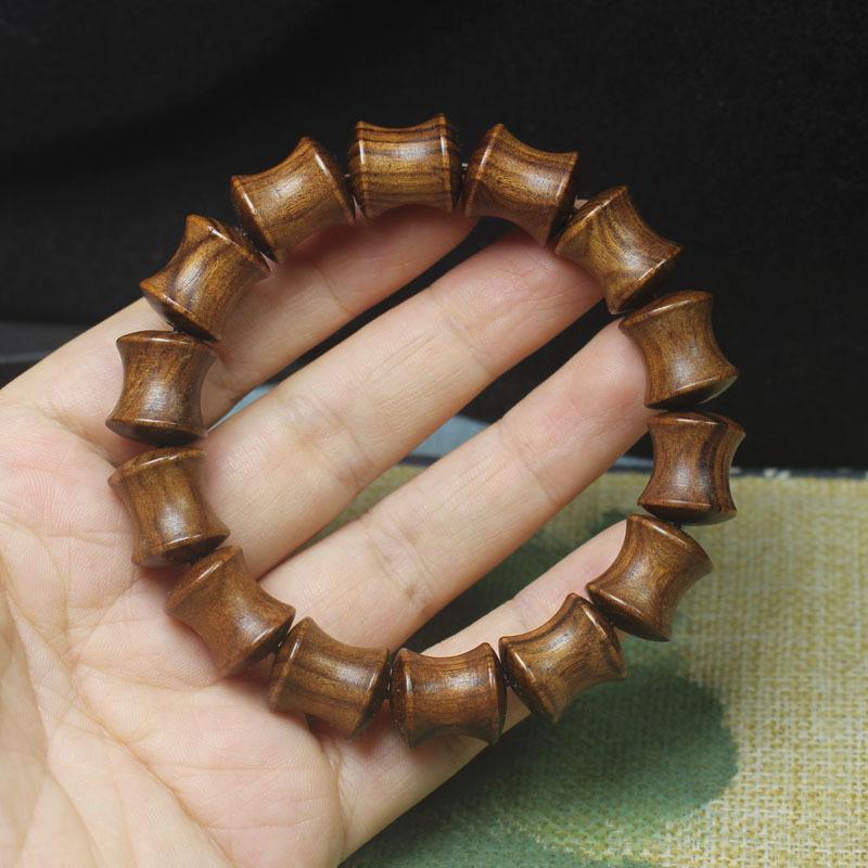 Black Rosewood Bamboo Joint Bracelet, Rising Step by Step Prayer Beads