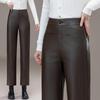 Women's 2025 Autumn/Winter High-Waist Sheepskin Wide-Leg Pants - Versatile Fashion, Plus Size, Long Straight Trousers
