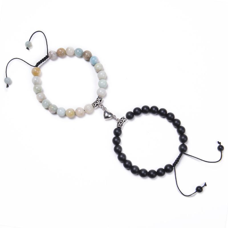 JYL TS Bracelet Heart Magnetic Couple  Beaded Draws True Love & Relationship Bliss