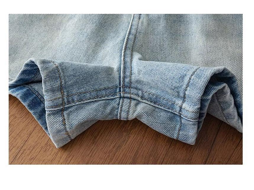 Women's High-Waist Embroidered Denim Shorts - Summer 2025, Slimming A-Line, Chinese Style Ice Silk Hot Pants