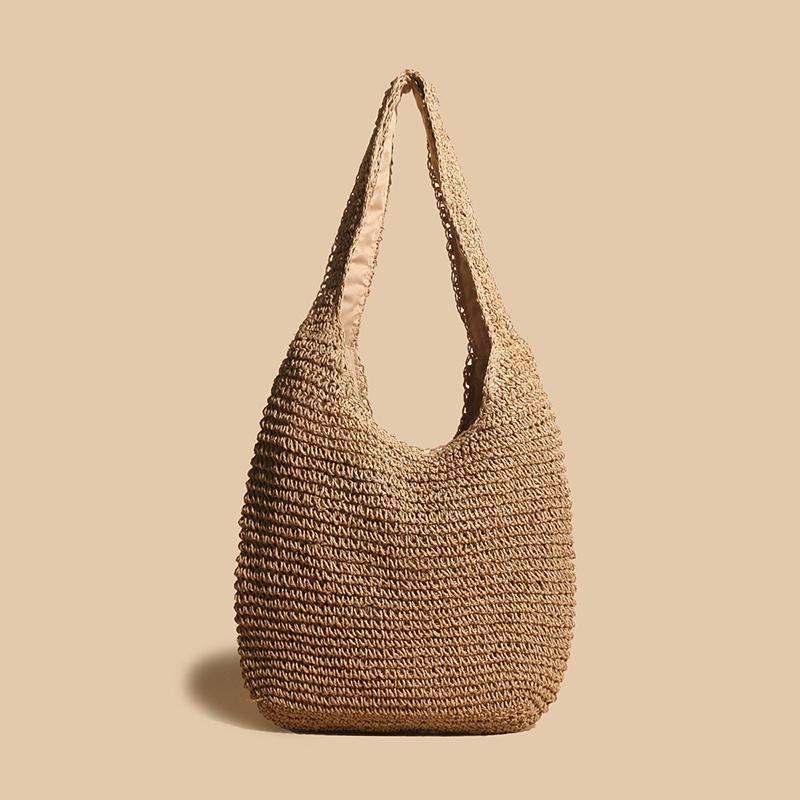 Yogodlns Weave Tote Bag Large Capacity Summer Beach Straw Handbag and Purse Female Bohemian Shoulder Bag for Women Ladies Travel Bag