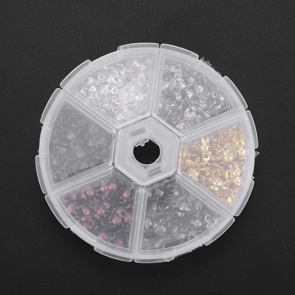 360pcs/box 6 Colors 5mm Calottes End Crimps Beads Tips Jewelry Finding Making Kit