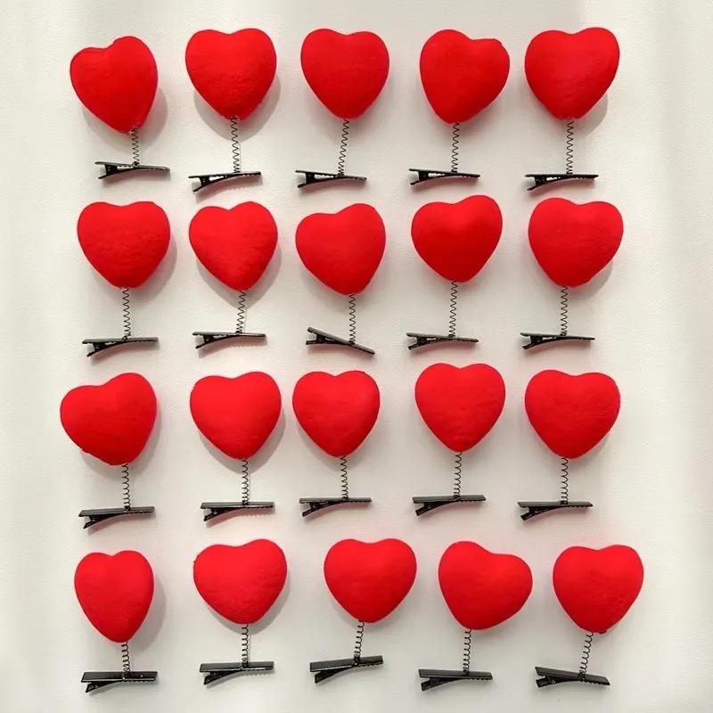 Cartoon Weddings Hair Clip 3D Heart Shaped Hair Clips Plush Hairpin Fashion Duckbill Clip Accessories Party Valentine's Day Gift