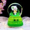 Iridescent Castle Snowfall Crystal Ball Music Box for Kids - Dreamy Fairy Tale Carriage.
