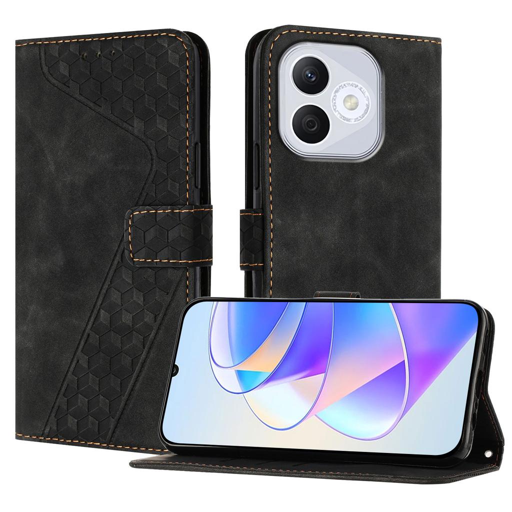 Für Honor 400 Lite 5G Lederhülle 7-förmiges Muster Brieftasche Ständer Stoßfeste Handyhülle