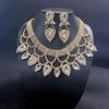 New Fashionable European and American Exaggerated Handmade Rhinestone Colored Crystal Necklace Earring Set Bridal Dress Jewelry