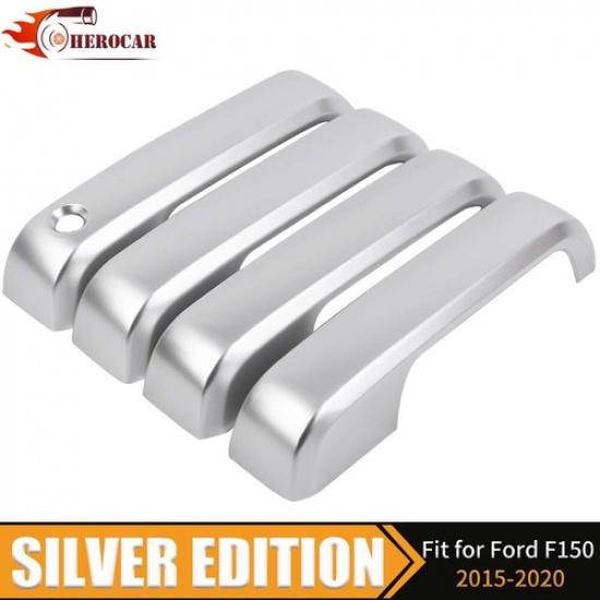Silver Car Exterior Outer Door Handle Decor Cover Shell Trim For FORD F150 15-20
