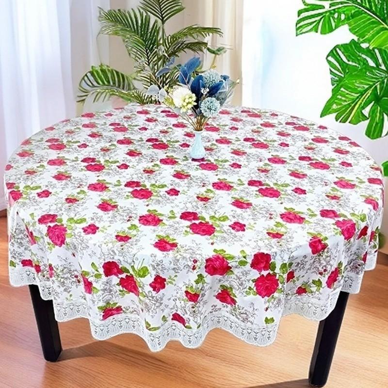 Large Round Dining Table Cloth Waterproof, Oil-Proof And Anti-Scalding Leave-In Coffee Table Tablecloth Household Living Room Hotel Thickened