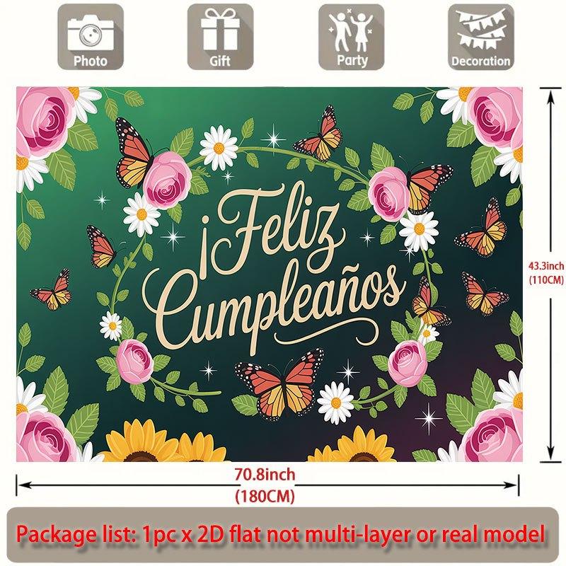 Party Backdrop Floral Butterfly Flat Motif Events Wedding Coming Ceremony Four Photo Booth Background Front Door Decor
