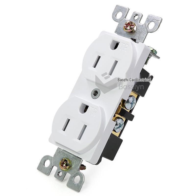 Surface-Mounted Double Gang Socket Outlet for USA, Canada, Mexico - 15A for Home Renovation