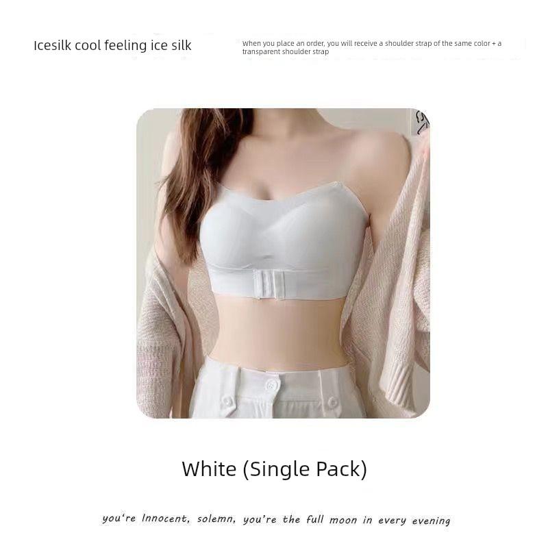 Strapless Anti-Sagging Underwear for Women, Anti-Slip Invisible Push-Up Bra, Seamless Bra, Removable Anti-Exposure Bra XL белый