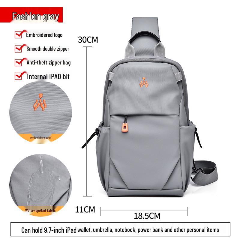 Men's Trendy Single Shoulder Crossbody Sling Backpack - Lightweight Solid Color Casual Bag