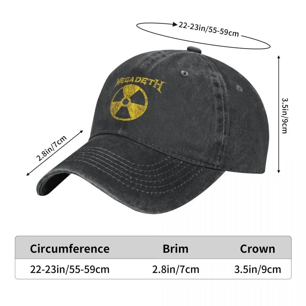 Retro Nuclear Metal Rock Band Baseball Cap Unisex Distressed Cotton Snapback Cap Megadeths Outdoor Workouts Caps Hat