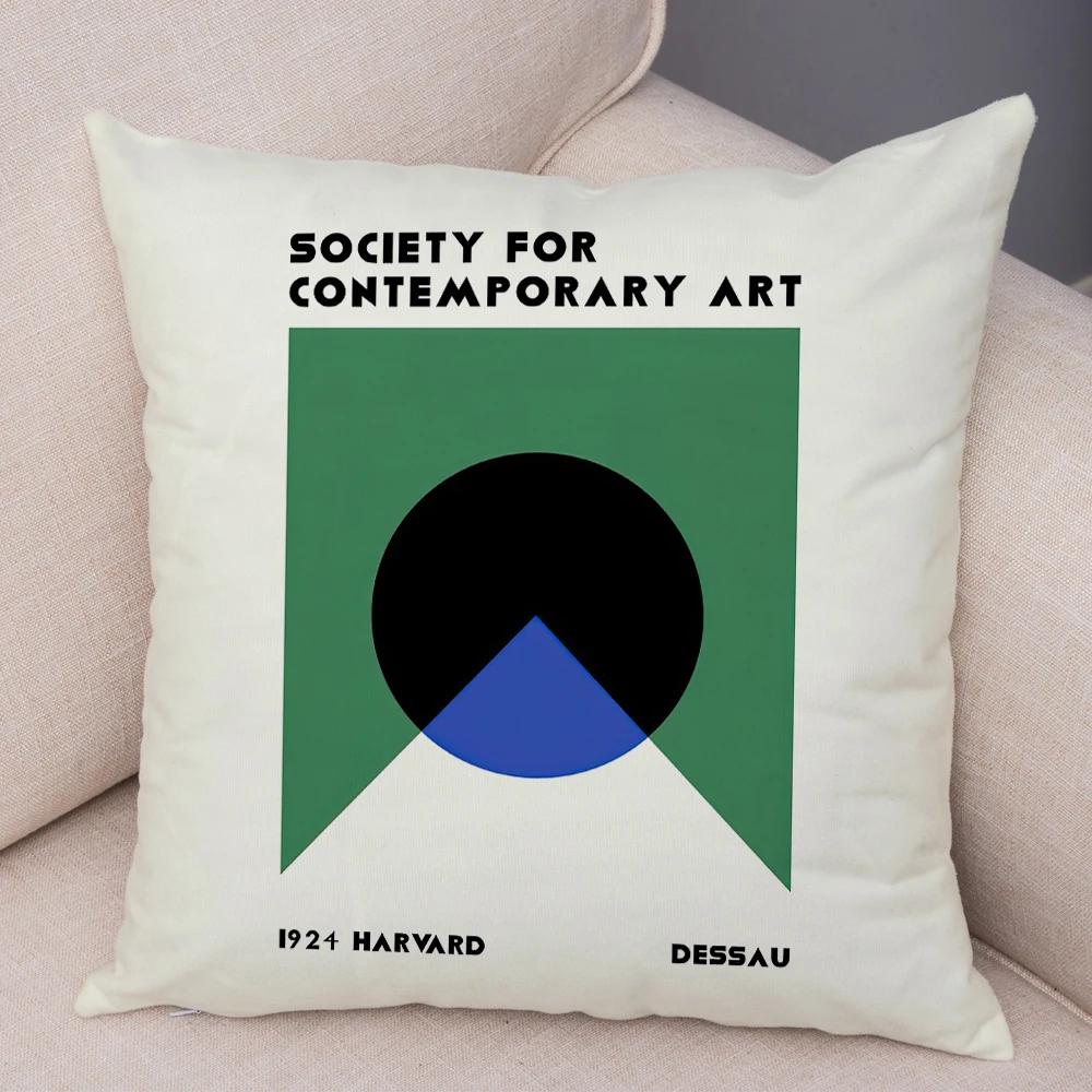 Nordic Minimalist Color Block Double Print Cushion Cover Decor Bauhaus Modern Pillowcase Soft Plush Throw Pillow Case For Sofa