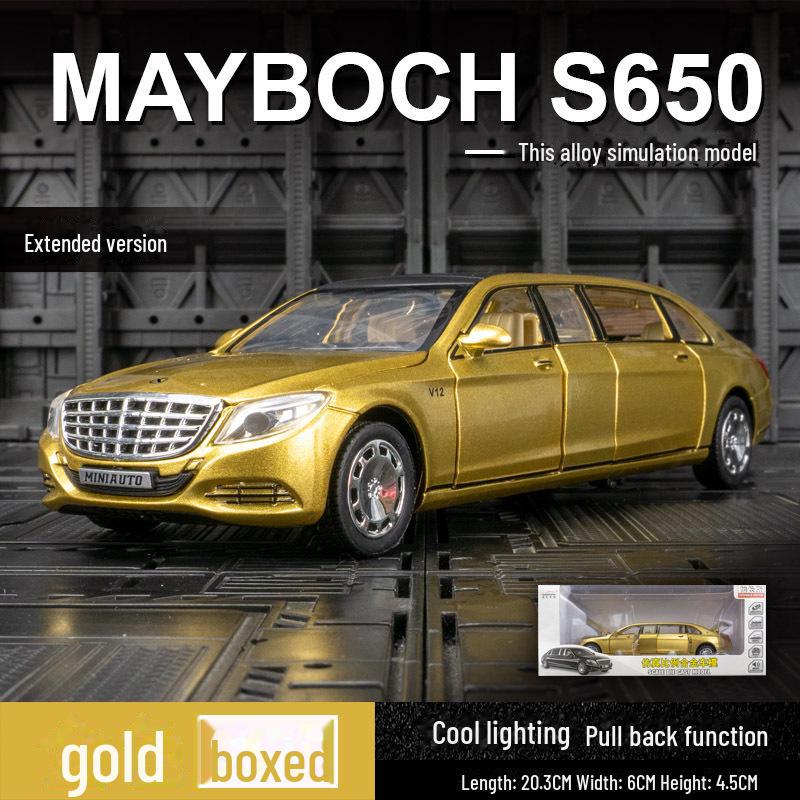 

Jianyuan 3221A Extended Car Model: Stylish Sound & Light Toy with Opening Back Doors for Kids золотий