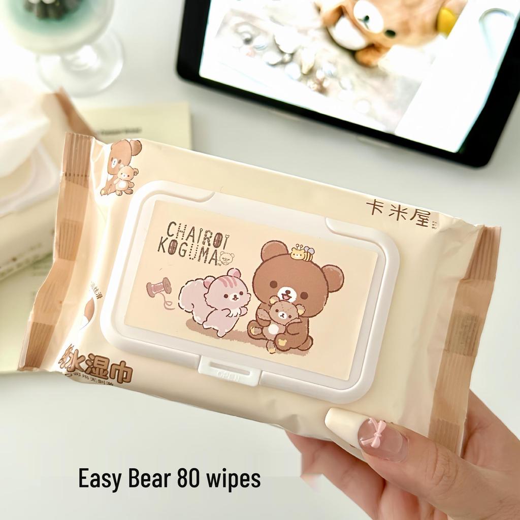 Sanrio Hello Kitty Baby Feuchttücher, 80 Stück - Dicke Einwegtücher zur Hand- und Mundreinigung