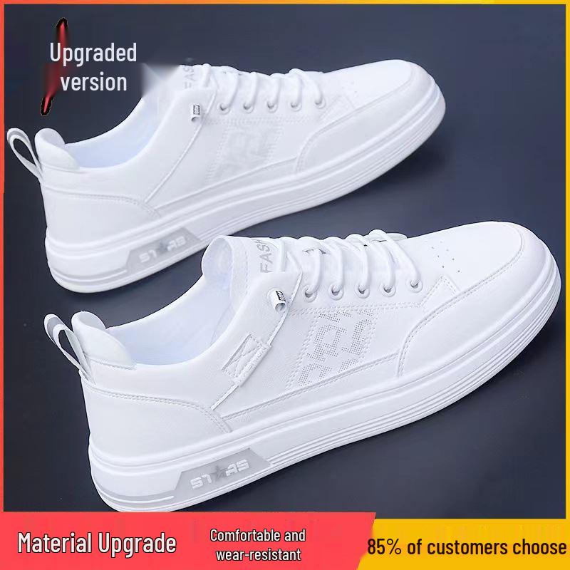 2024 Men's Summer Slip-On Sneakers: Co-Branded, Breathable White Shoes with Soft Soles