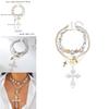 Style Layered Cross Pendant Necklace With Rhinestone Embellishments For Women