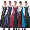 Medieval Noble Gown Cosplay Costume Women Green Vintage European Court Dress Halloween Party Stage Performance