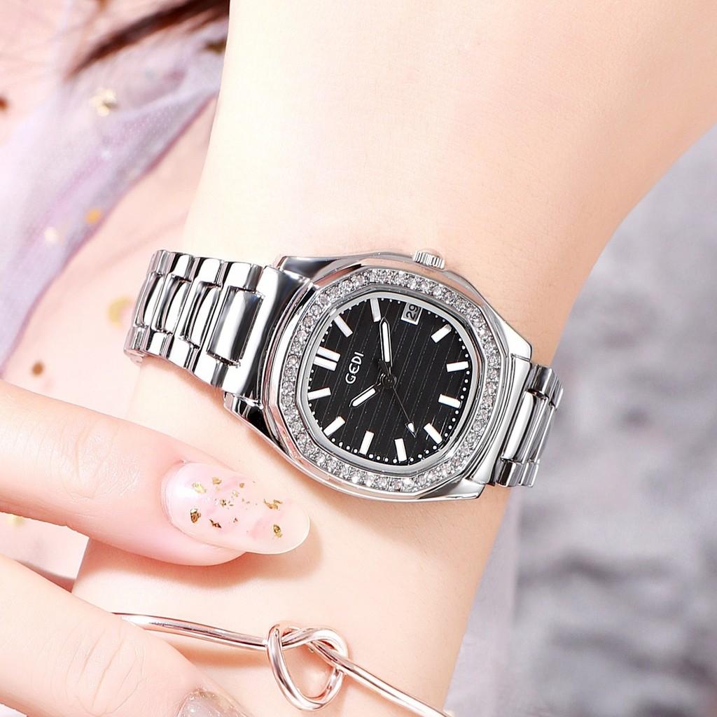 Gadi Fashion Womens Watch With Diamond Inlay Waterproof Quartz For Daily Wear