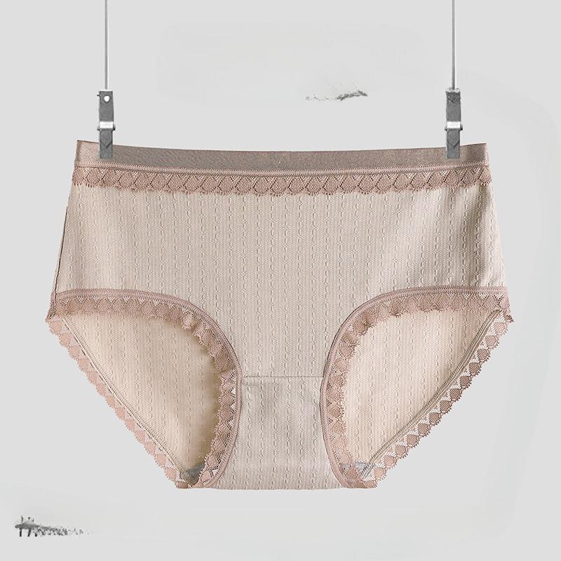 Summer Fashion Women's Pure Cotton Mid High Waist Underwear Comfortable Breathable Sexy Hip Hugging Women's Triangle Panties