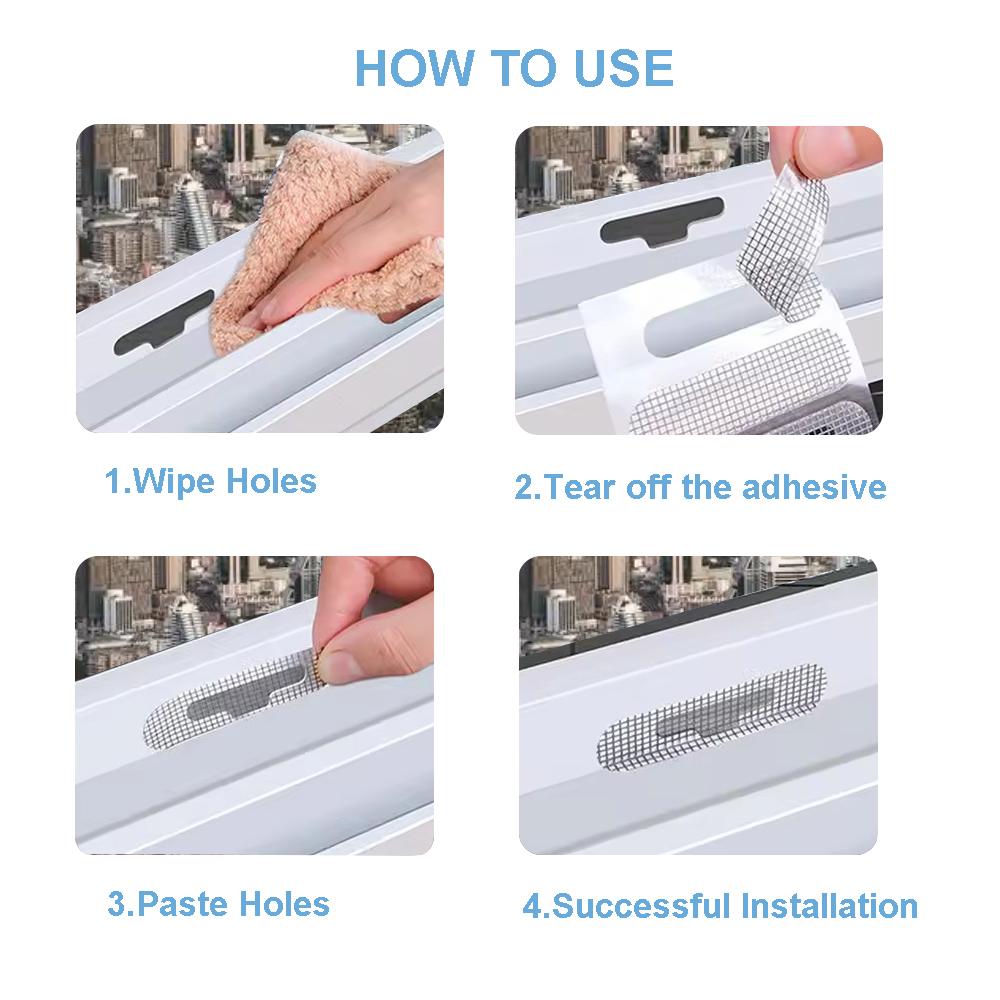 10-50 Pcs Window Screen Patch Exhaust Grille Window Door Drainage Hole Anti-mosquito Paste Mesh Screen Invisible Repair Subsidy
