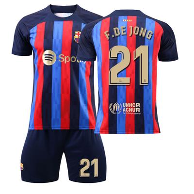 2022-23 Barcelona Home Jersey #10 Messi #9 Lewandowski #8 Pedri #30 Gavi #17 Aubameyang Football Jerseys