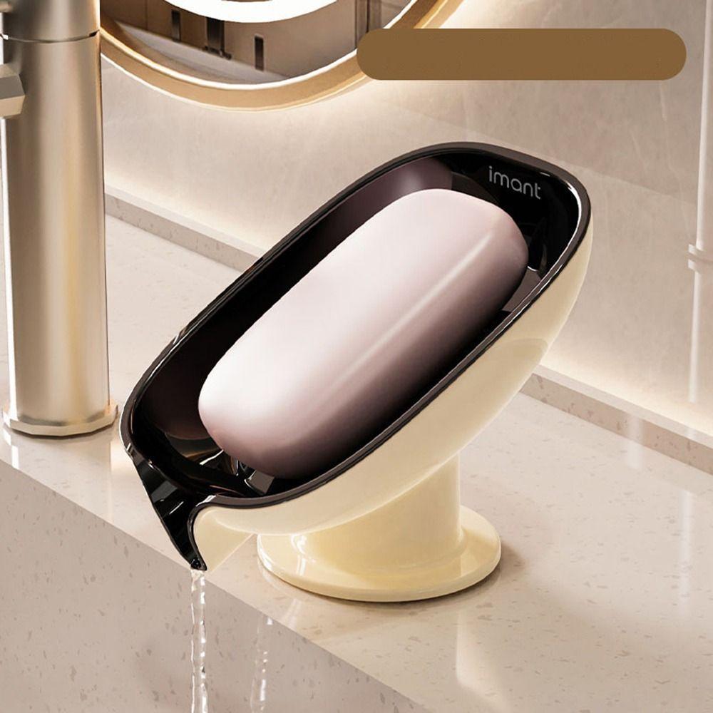 Durable Plastic Suction Cup Soap Dish With Drain Water Multifunctional Soap Holder Drain Soap Box Bathroom Supplies