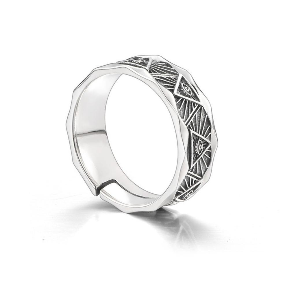 Adjustable Eye Of God Ring, Stainless Steel Punk Jewelry For Women Men, Comfort Fit Daily Wear Gift Idea
