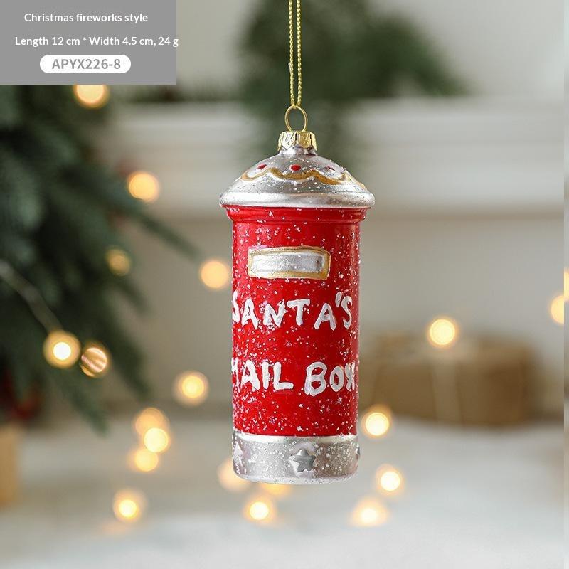 Christmas Colored Shaped Ball Christmas Tree Decor Pendant Christmas Gift Bag Car House Snowman Garland Pendant Christmas Decor