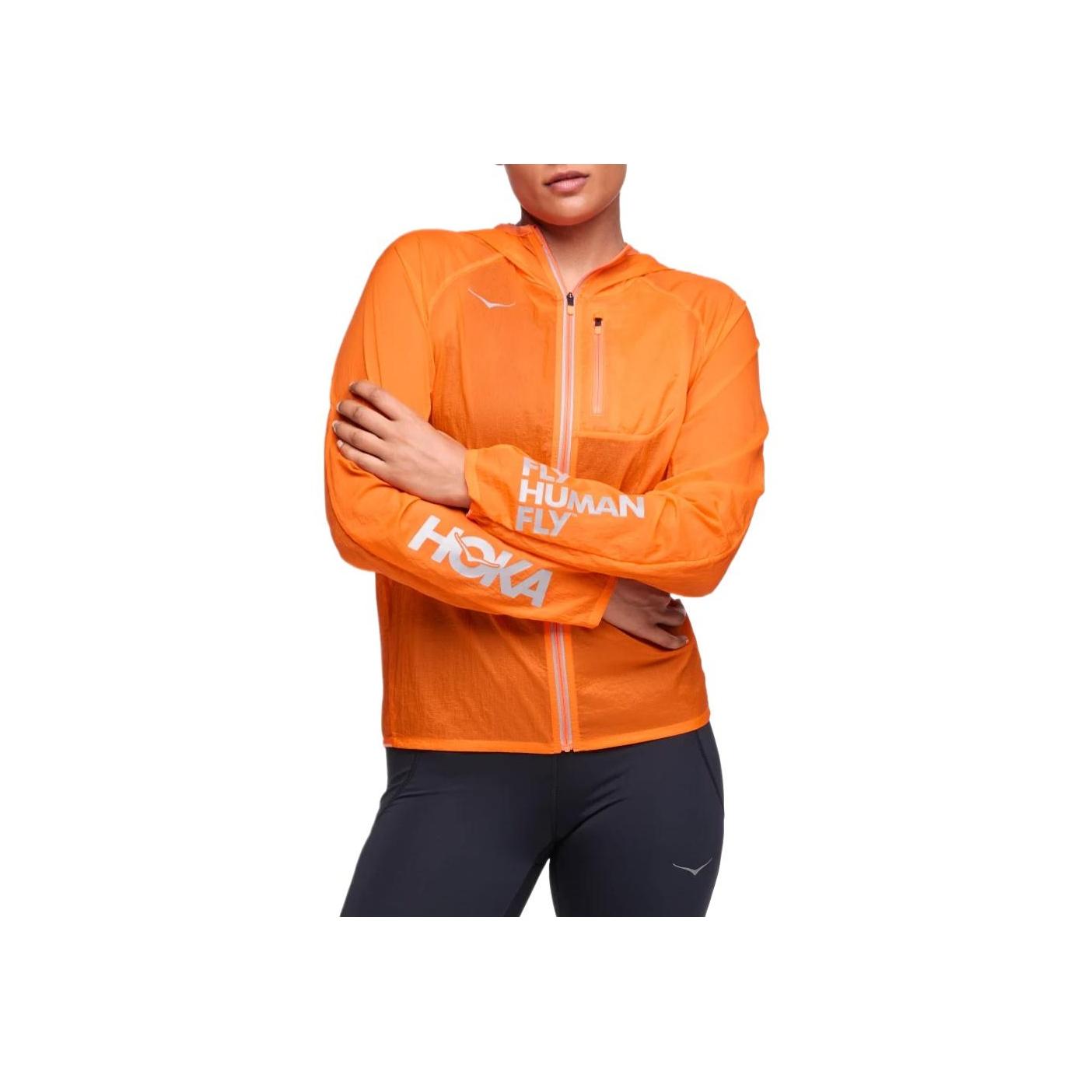 Hoka One One Skyflow Comfortable Fashionable Minimalist Versatile Solid Color Jacket Women jackets Orange 1156114 S