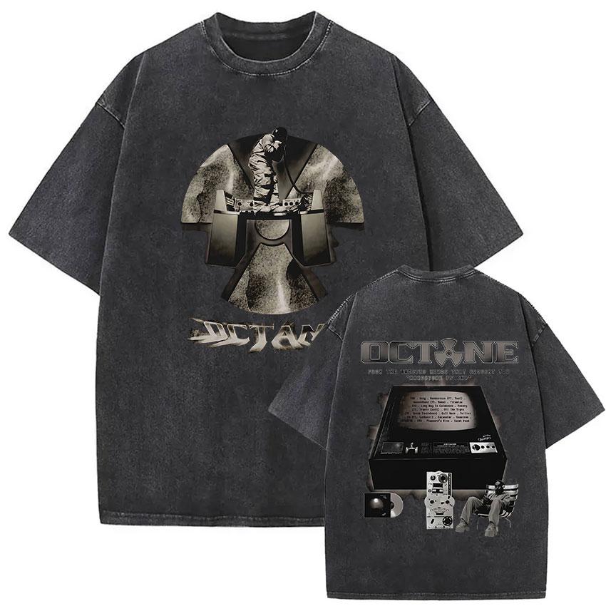 Vintage Washed Don Toliver Octane Tour 2026 Merch T Shirt Mens Rap Punk Gothic Short Sleeve Tshirt Hip Hop Loose Clothing Tees