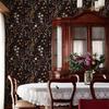 Black Crush Floral PVC Wallpaper Dark Flower Leaves Furniture Renovation Stickers Classic Waterproof Vinyl Bathroom Decor