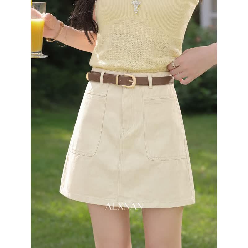 Retro High-Waist A-Line Skirt S