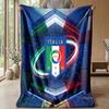 Italy Football Printed Flannel Blanket Skin Friendly Warm Decorative Throw for Indoor Couch Bed Daily Use