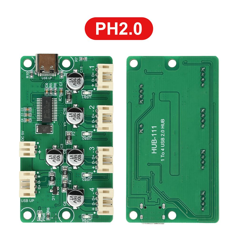 

DC 5V 1-to-4 Port USB 2.0 Hub with XH2.54 PH2.0 Interface and Independent Power Supply LED Connection Indicator